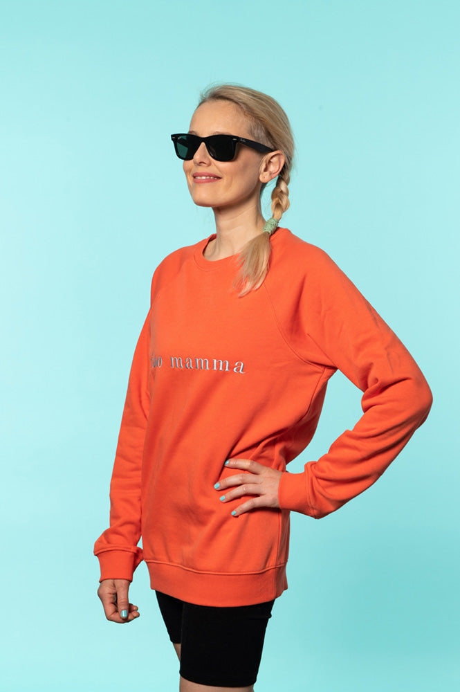 HAPPY MAMMA — FELPA ARANCIO BRUCIATO