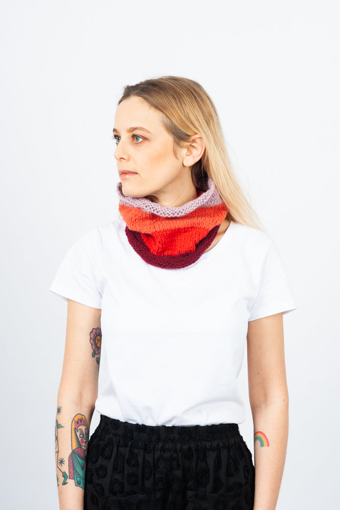 COLLO DELUX A RIGHE – 100% Cachemire