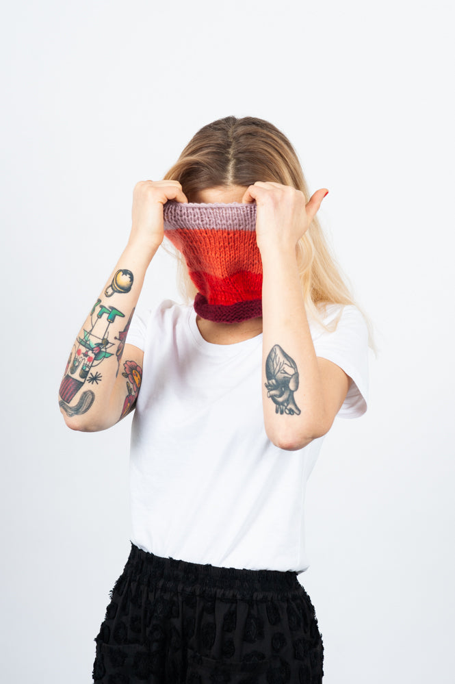 COLLO DELUX A RIGHE – 100% Cachemire