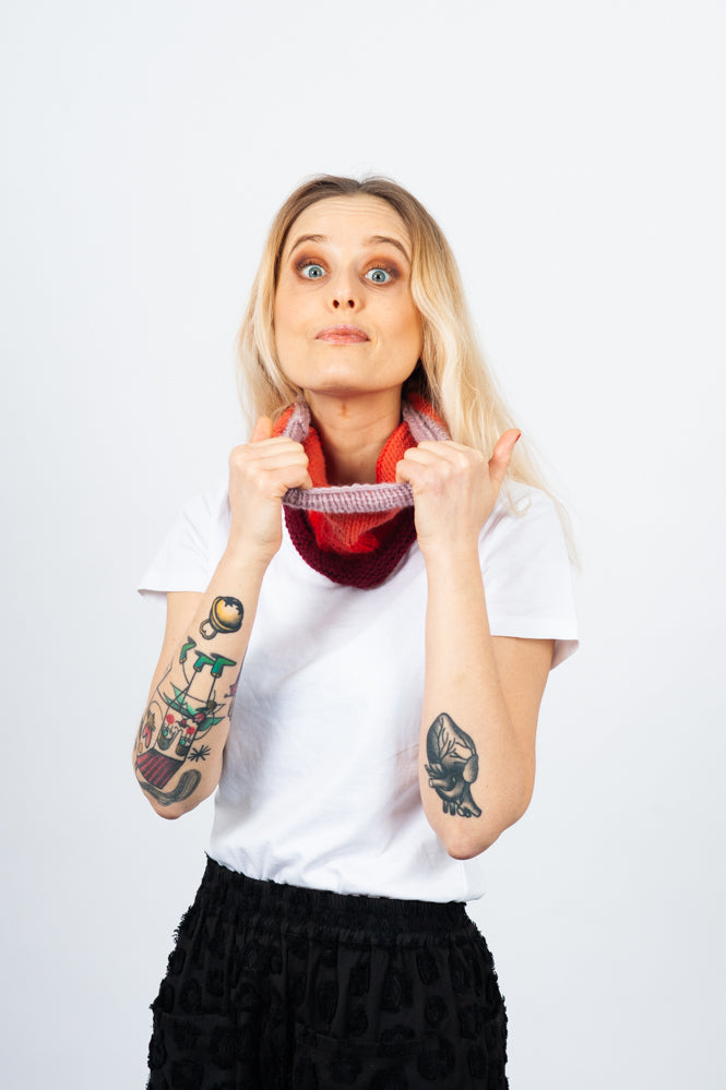 COLLO DELUX A RIGHE – 100% Cachemire