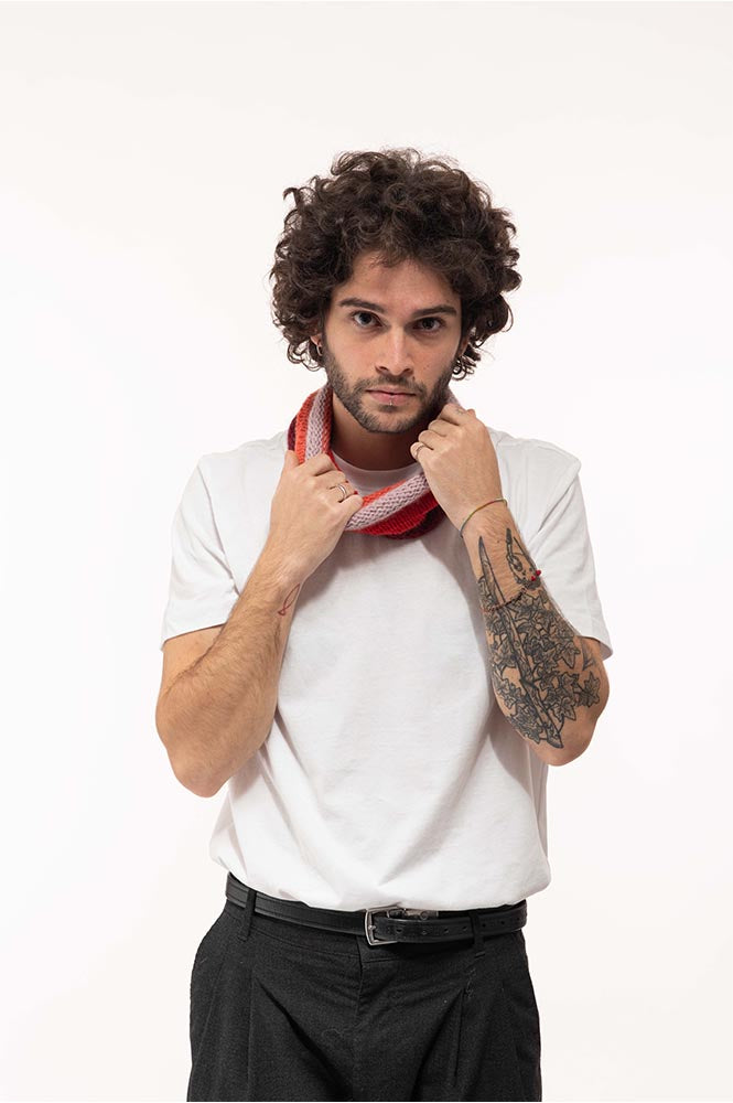 COLLO DELUX A RIGHE – 100% Cachemire