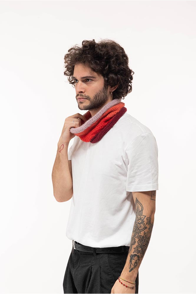 COLLO DELUX A RIGHE – 100% Cachemire