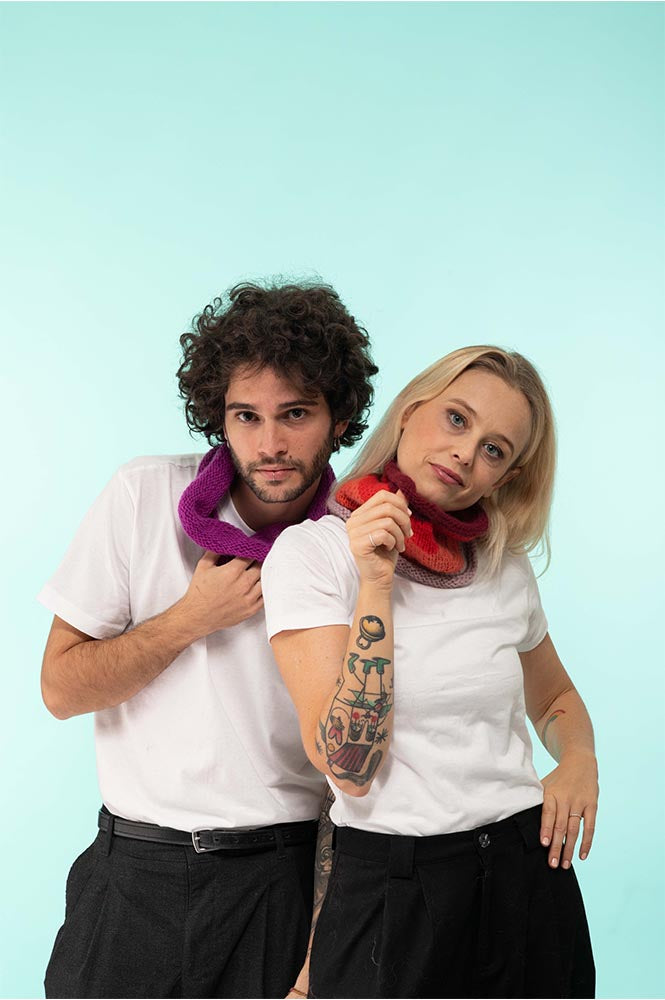 COLLO DELUX A RIGHE – 100% Cachemire