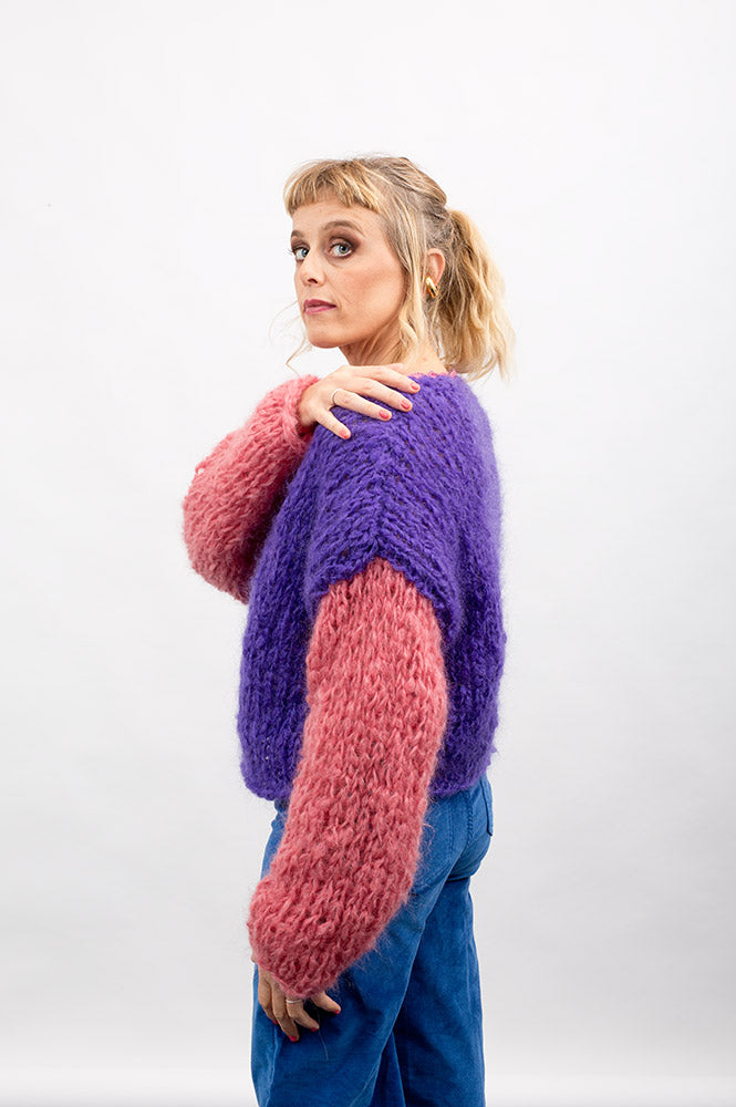 MAGLIONE (girocollo con bordo uncinetto) ANEMONE – FLUFFY