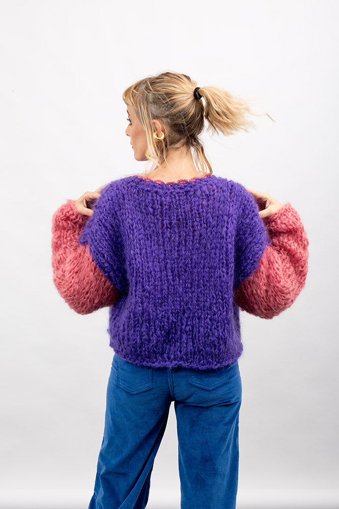 MAGLIONE (girocollo con bordo uncinetto) ANEMONE – FLUFFY