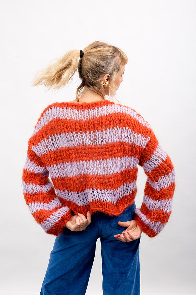 MAGLIONE (girocollo crop a righe) DONZELLA – FLUFFY